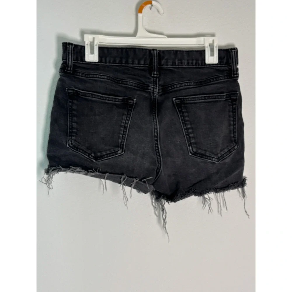 Old Navy Mens Straight Built-In‎ Flex Frayed Hem Denim Shorts Black 31 Waist